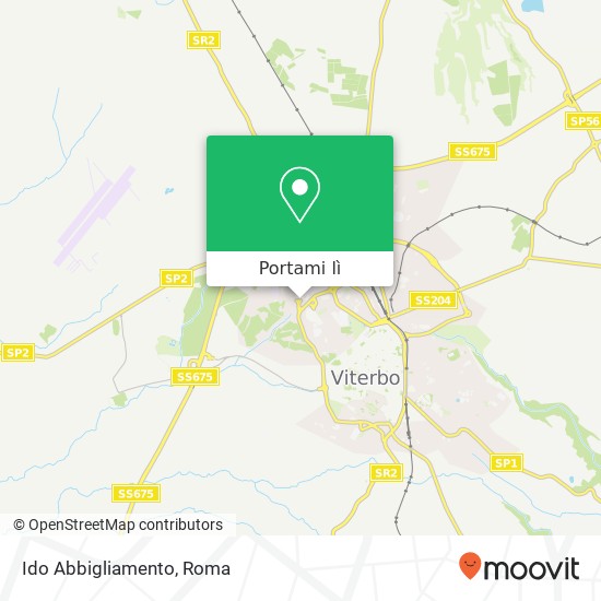 Mappa Ido Abbigliamento, Via Alessandro Volta 01100 Viterbo