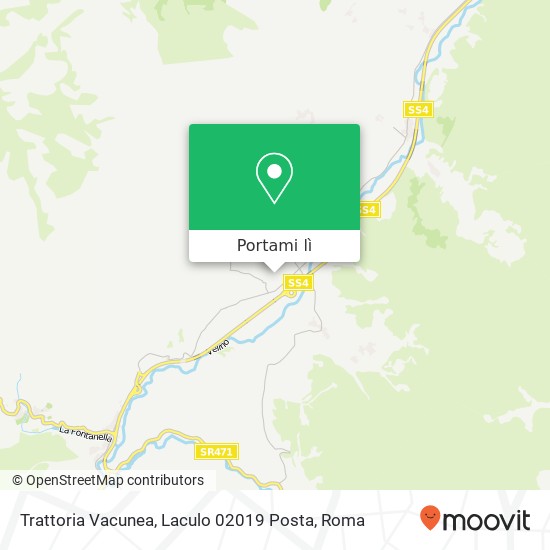 Mappa Trattoria Vacunea, Laculo 02019 Posta