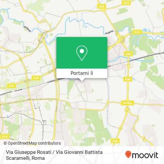 Mappa Via Giuseppe Rosati / Via Giovanni Battista Scaramelli