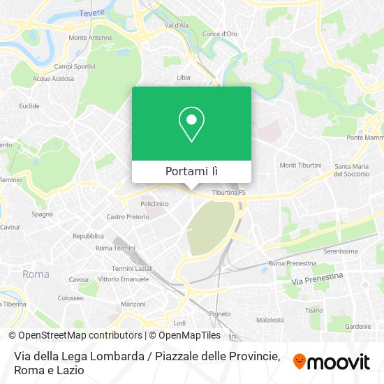 Mappa Via della Lega Lombarda / Piazzale delle Provincie