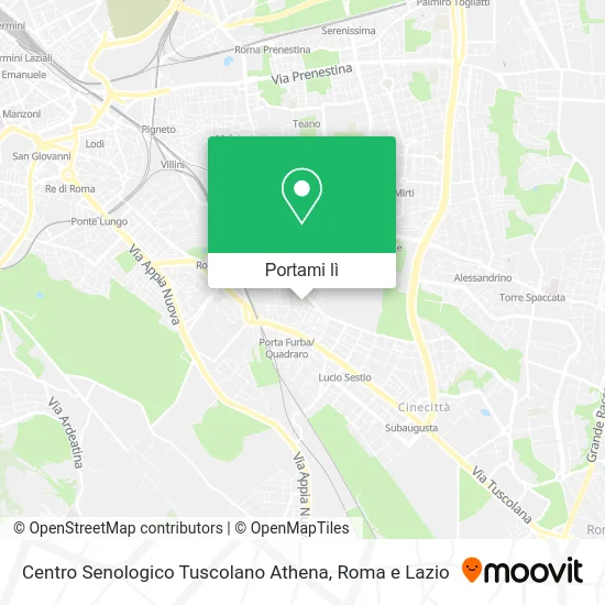 Mappa Centro Senologico Tuscolano Athena