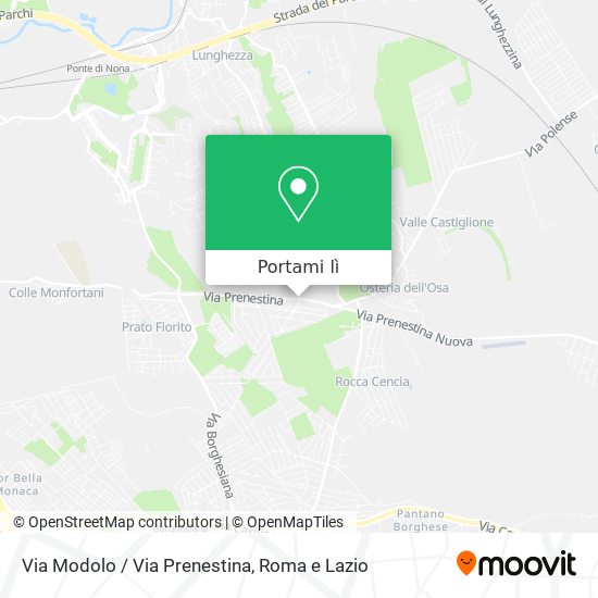 Mappa Via Modolo / Via Prenestina