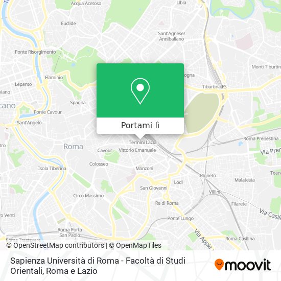 Mappa Sapienza Università di Roma - Facoltà di Studi Orientali