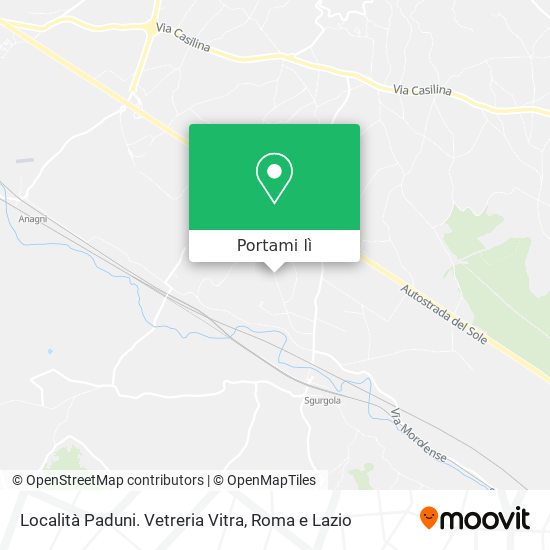 Mappa Località Paduni. Vetreria Vitra