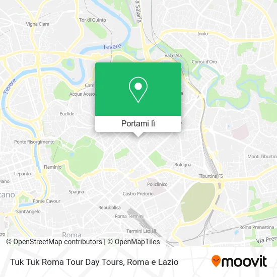 Mappa Tuk Tuk Roma Tour Day Tours