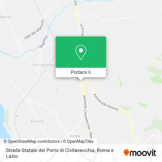Mappa Strada Statale del Porto di Civitavecchia