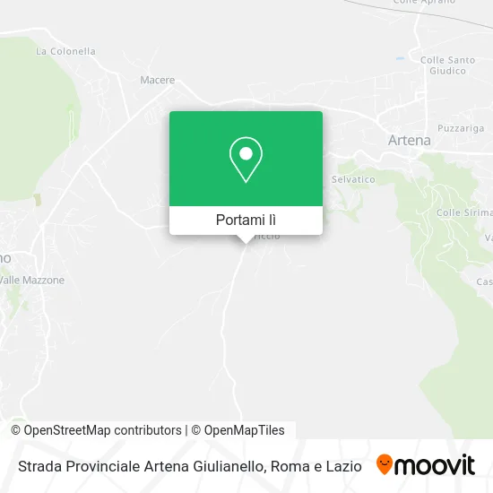 Mappa Strada Provinciale Artena Giulianello