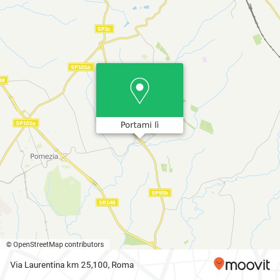 Mappa Via Laurentina km 25,100