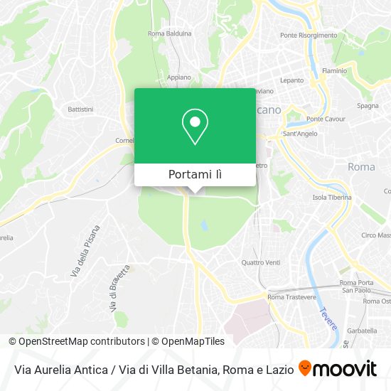 Mappa Via Aurelia Antica / Via di Villa Betania