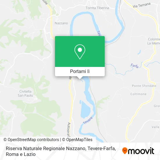 Mappa Riserva Naturale Regionale Nazzano, Tevere-Farfa