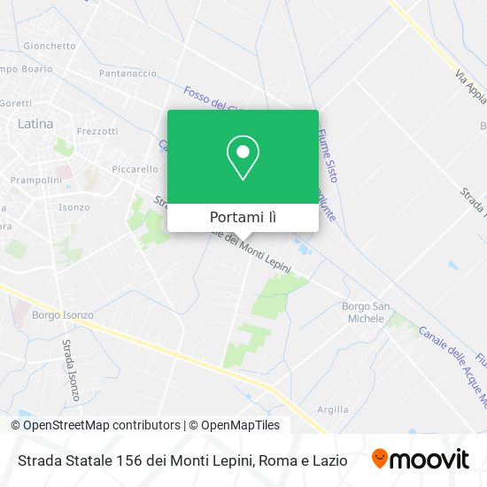 Mappa Strada Statale 156 dei Monti Lepini