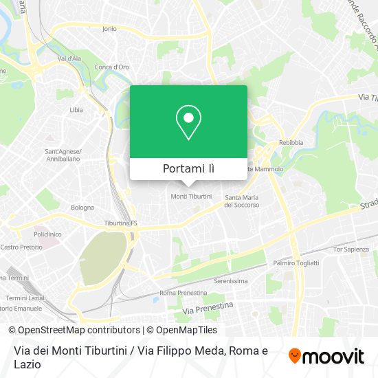 Mappa Via dei Monti Tiburtini / Via Filippo Meda