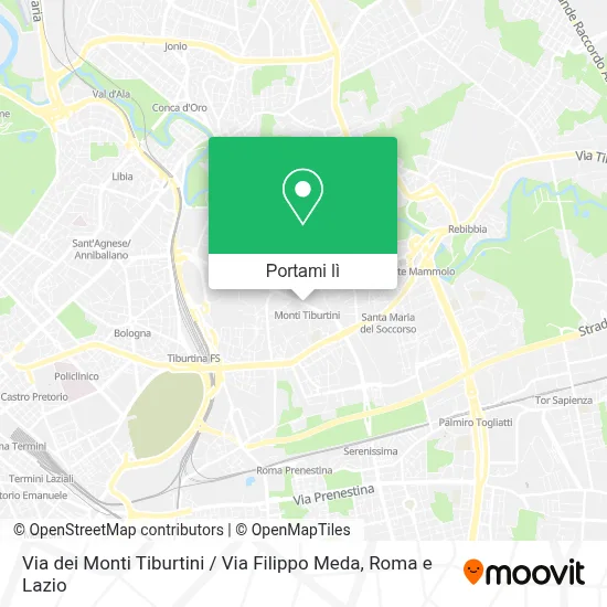 Mappa Via dei Monti Tiburtini / Via Filippo Meda