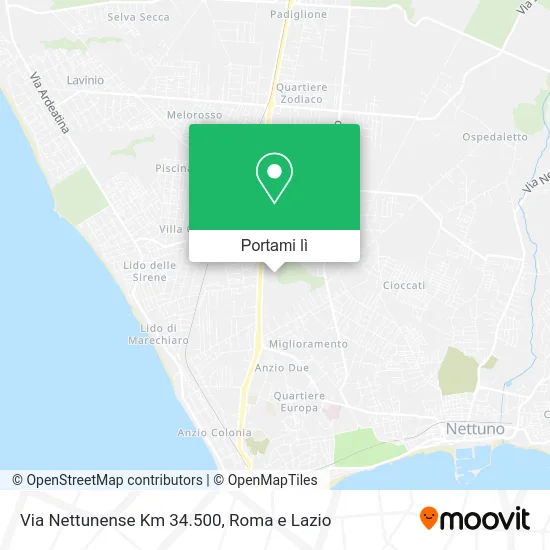 Mappa Via Nettunense Km 34.500