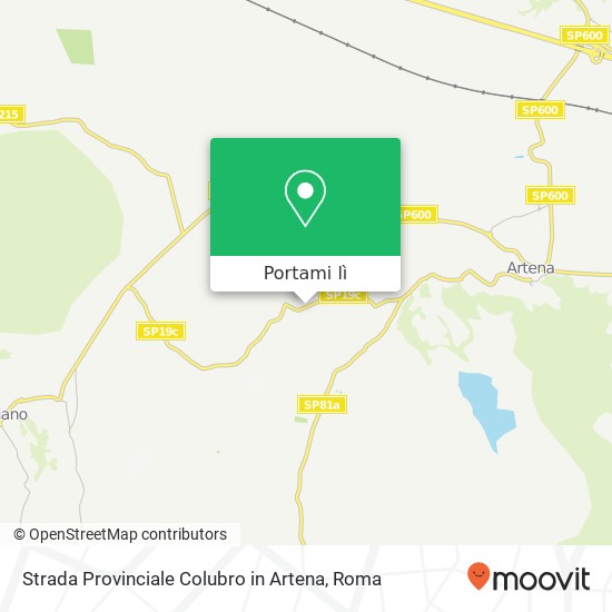 Mappa Strada Provinciale Colubro in Artena