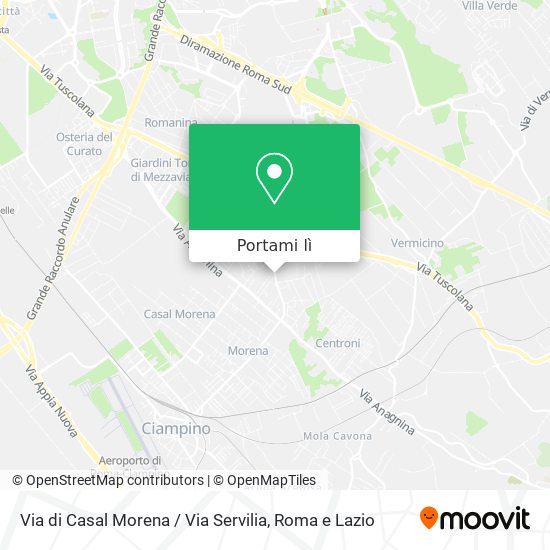 Mappa Via di Casal Morena / Via Servilia