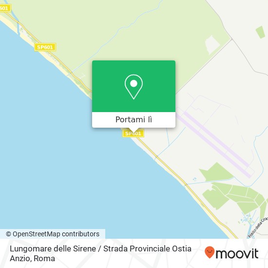 Mappa Lungomare delle Sirene / Strada Provinciale Ostia Anzio