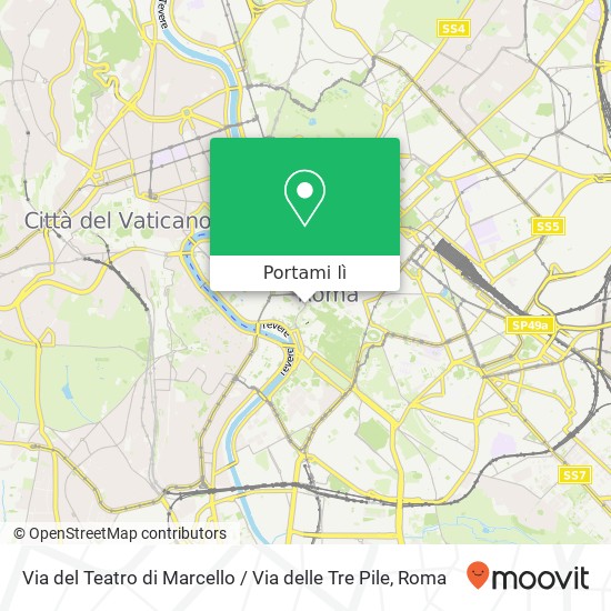 Mappa Via del Teatro di Marcello / Via delle Tre Pile