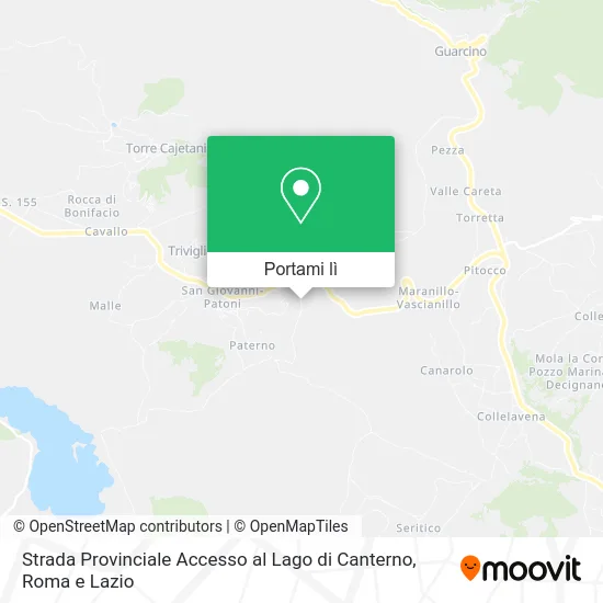 Mappa Strada Provinciale Accesso al Lago di Canterno