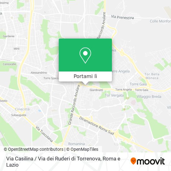 Mappa Via Casilina / Via dei Ruderi di Torrenova