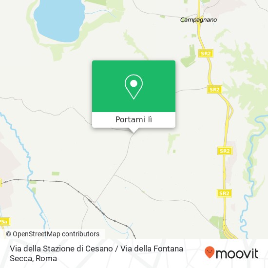 Mappa Via della Stazione di Cesano / Via della Fontana Secca