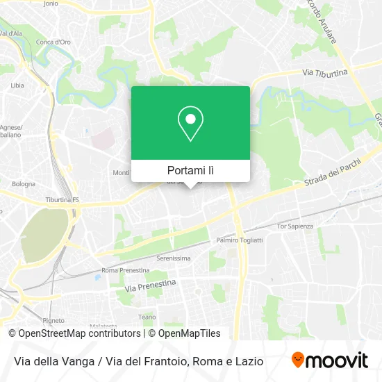 Mappa Via della Vanga / Via del Frantoio