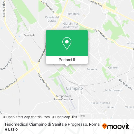 Mappa Fisiomedical Ciampino di Sanità e Progresso