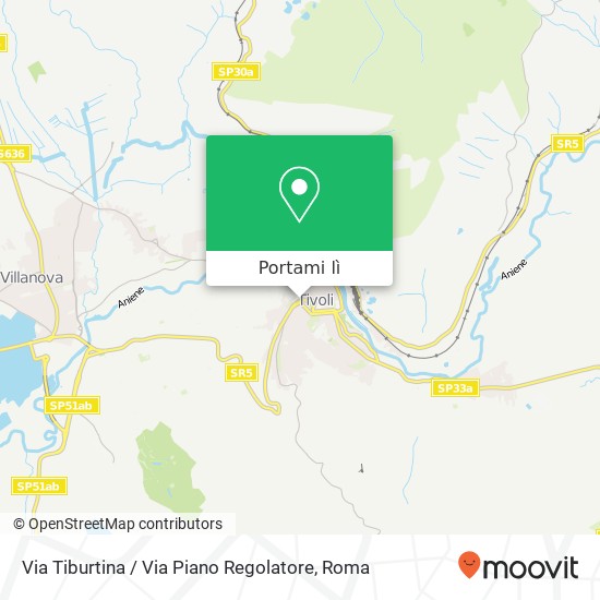 Mappa Via Tiburtina / Via Piano Regolatore