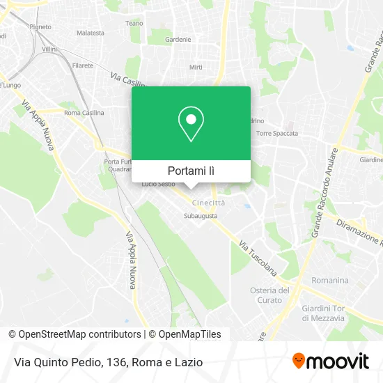 Mappa Via Quinto Pedio, 136