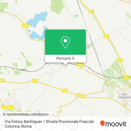 Mappa Via Enrico Berlinguer / Strada Provinciale Frascati Colonna