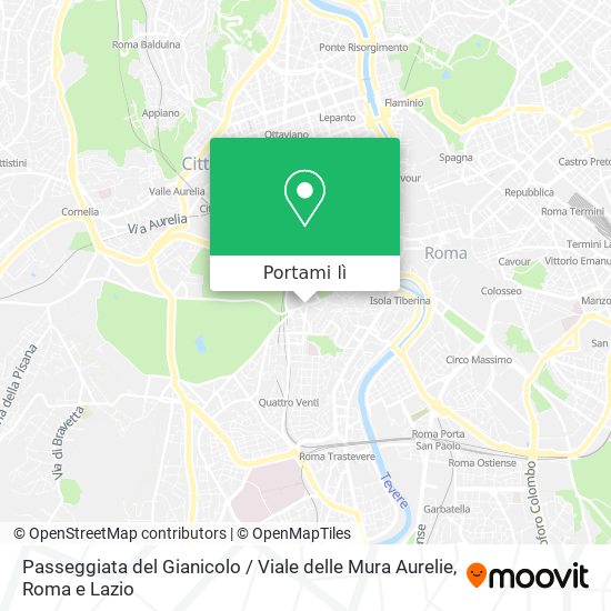 Mappa Passeggiata del Gianicolo / Viale delle Mura Aurelie