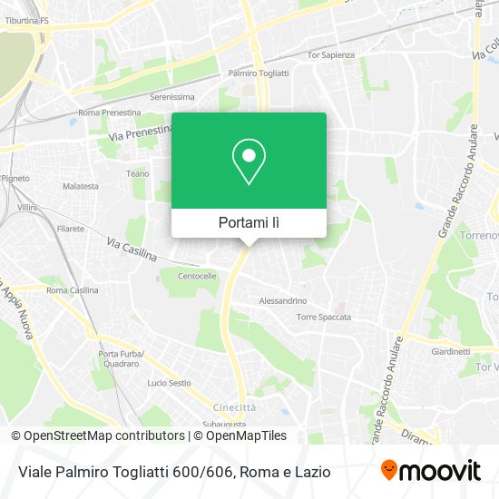Mappa Viale Palmiro Togliatti 600 / 606