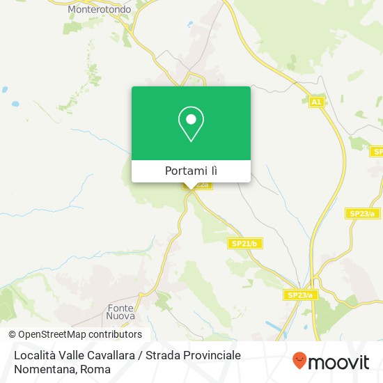Mappa Località Valle Cavallara / Strada Provinciale Nomentana