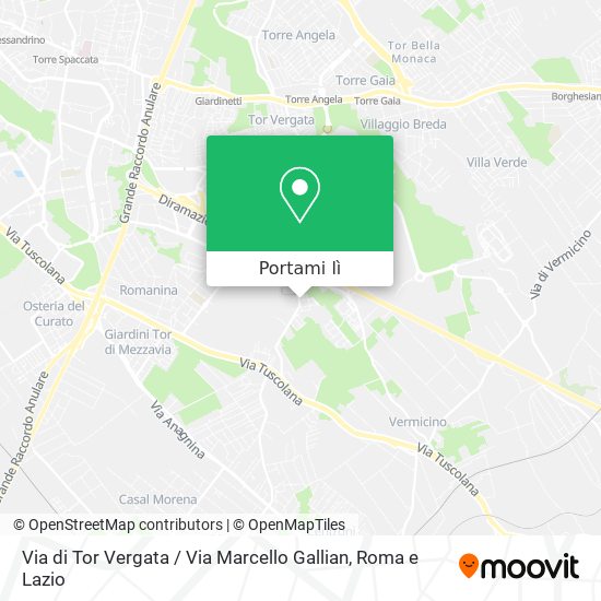 Mappa Via di Tor Vergata / Via Marcello Gallian