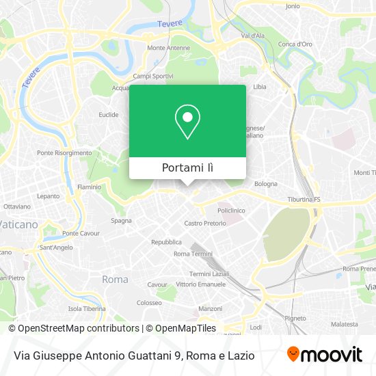 Mappa Via Giuseppe Antonio Guattani 9