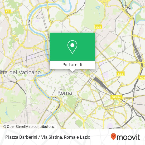 Mappa Piazza Barberini / Via Sistina