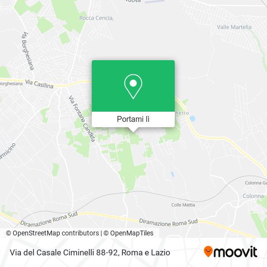Mappa Via del Casale Ciminelli 88-92