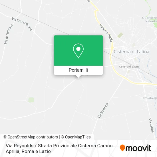 Mappa Via Reynolds / Strada Provinciale Cisterna Carano Aprilia