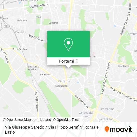 Mappa Via Giuseppe Saredo / Via Filippo Serafini