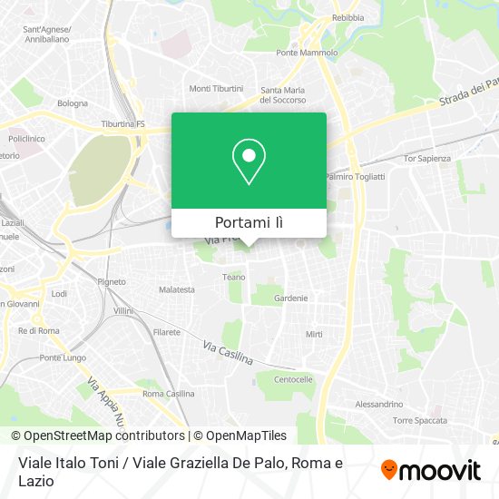 Mappa Viale Italo Toni / Viale Graziella De Palo