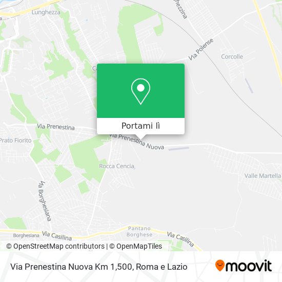 Mappa Via Prenestina Nuova Km 1,500