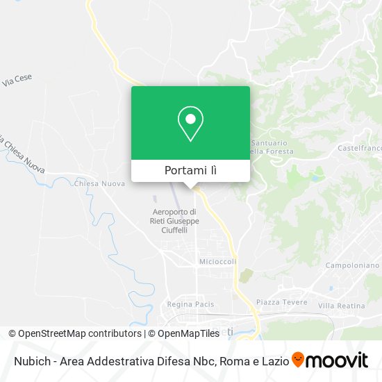 Mappa Nubich - Area Addestrativa Difesa Nbc