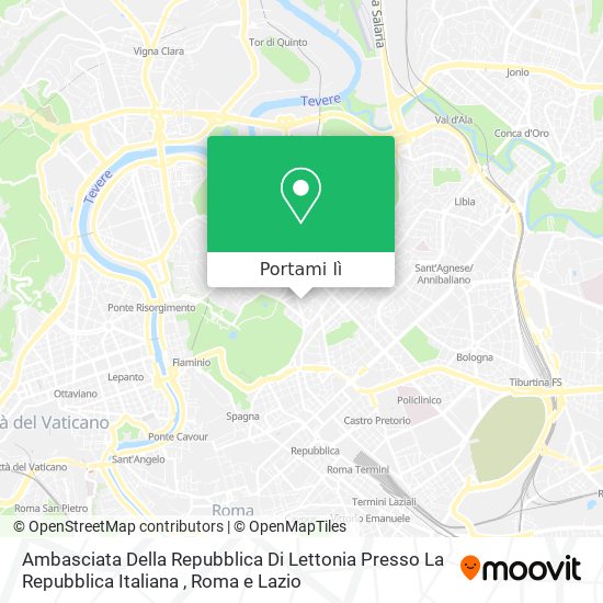 Mappa Ambasciata Della Repubblica Di Lettonia Presso La Repubblica Italiana