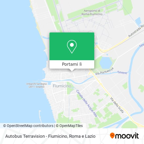 Mappa Autobus Terravision - Fiumicino