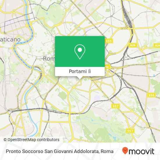 Mappa Pronto Soccorso San Giovanni Addolorata