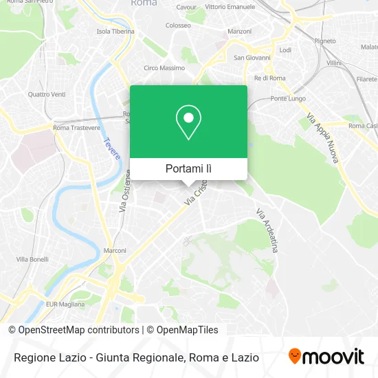 Mappa Regione Lazio - Giunta Regionale
