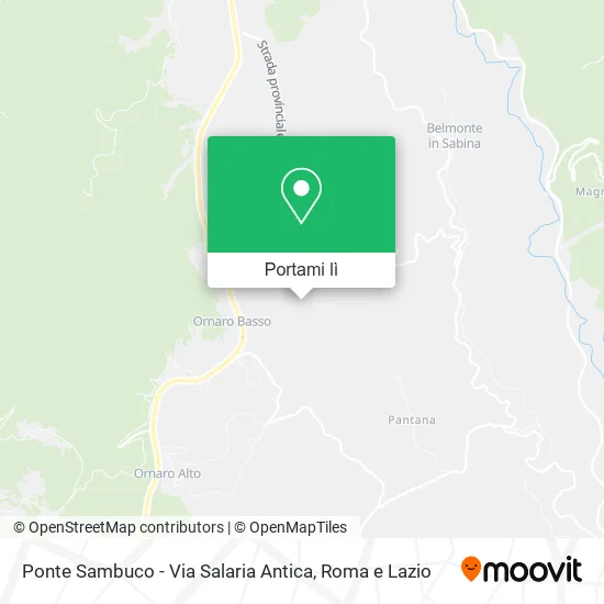 Mappa Ponte Sambuco - Via Salaria Antica