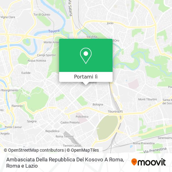 Mappa Ambasciata Della Repubblica Del Kosovo A Roma