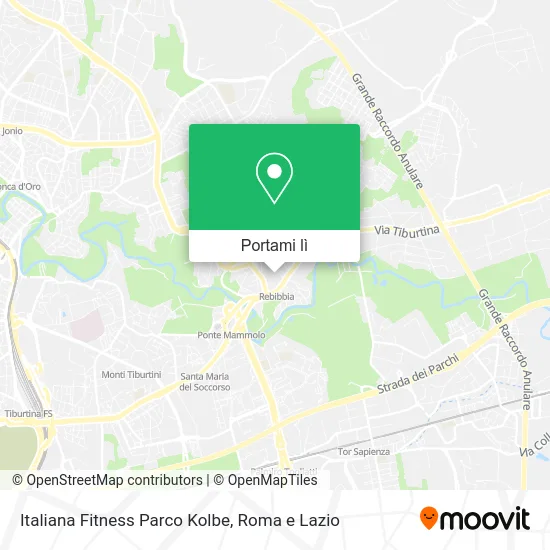 Mappa Italiana Fitness Parco Kolbe