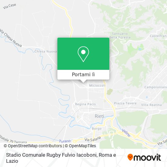 Mappa Stadio Comunale Rugby Fulvio Iacoboni